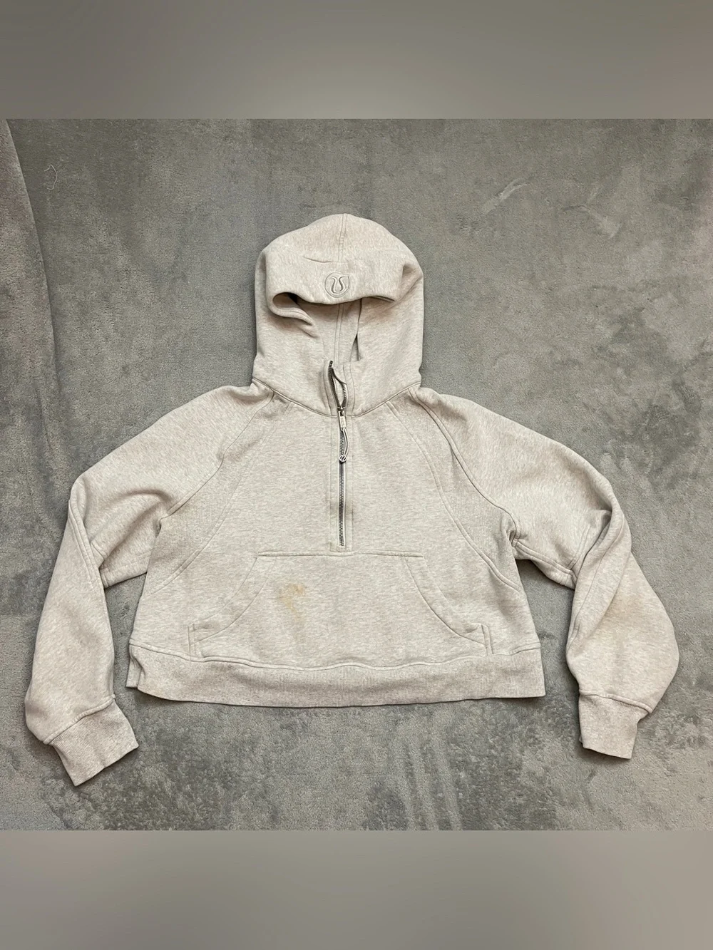 Lululemon Scuba Oversized 1/2 Zip Hoodie Heathered Core Ultra Light Grey M/L